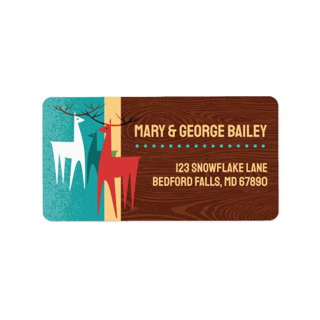 MCM Reindeer Weihnachtskartenadressen-Labels Adressaufkleber (Vorne)
