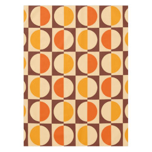 MCM Retro Geometric Half Square and Circle Muster Tischdecke