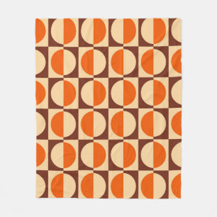 MCM Retro geometrisches Halbquadrat- und Kreis-Mus Fleecedecke