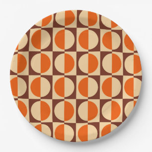 MCM Retro geometrisches Halbquadrat- und Kreis-Mus Pappteller