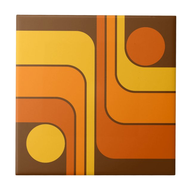 MCM Retro-Style geometrisches Design der 1970er Ja Fliese (Vorderseite)