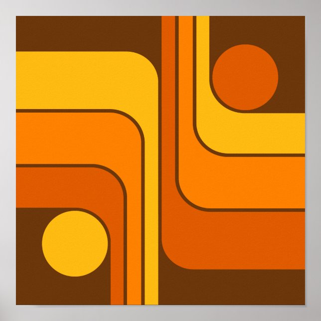 MCM Retro-Style geometrisches Design der 1970er Ja Poster (Vorne)