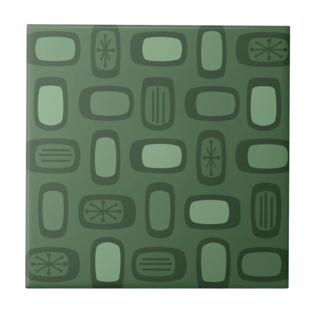 MCM-Rundholz des Mittleren Jahrhunderts, grün Fliese (Vorderseite)