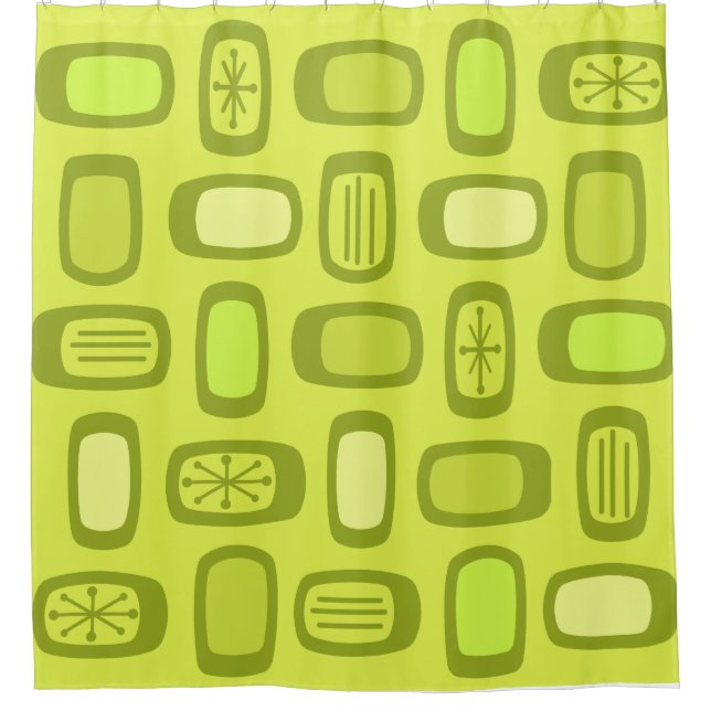 MCM Rundrechtecke für das mittlere Jahrhundert Duschvorhang (Vorderseite)