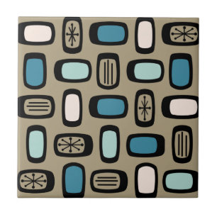 MCM Rundwinkelgoldblau des Mitteljahrhunderts Fliese