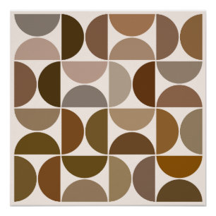 MCM Semicles Browns+Cream Big Pattern Poster
