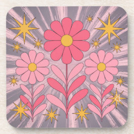 MCM Silver Pink Blume Untersetzer Set