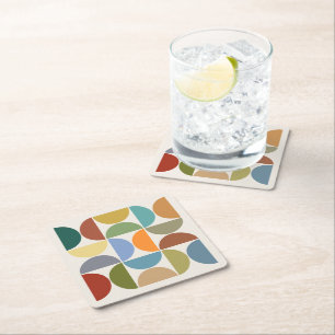 MCM simuliert Farbe auf dem Cremeplatz Rechteckiger Pappuntersetzer