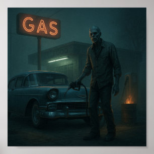 MCM Zombie Gas Station Kunst Poster