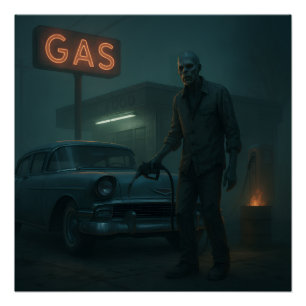 MCM Zombie Gas Station Kunst Poster