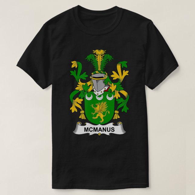 McManus-Wappen-Familienwappen T-Shirt (Design vorne)