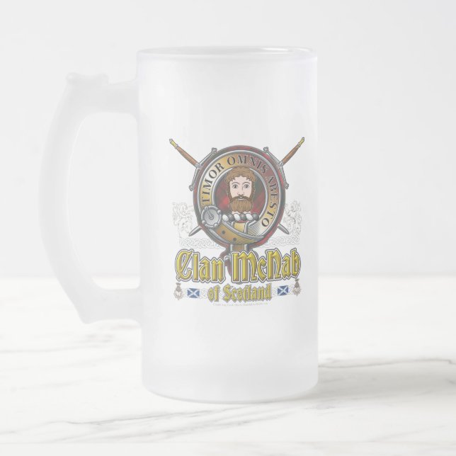 McNab Clan Abzeichen Mattglas Bierglas (Links)