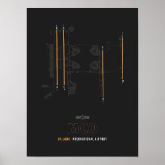 MCO - Orlando Airport Runway Diagramm Art Poster