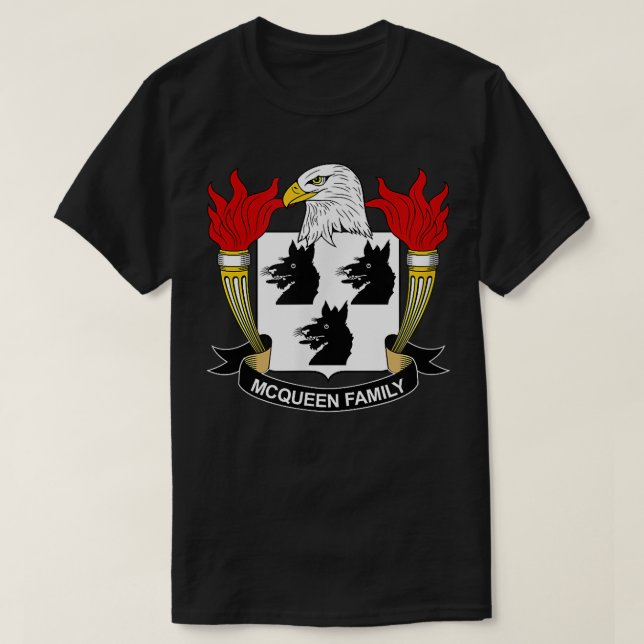 McQueen Coat of Arms Familienwappen T-Shirt (Design vorne)