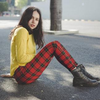 McQueen Tartan Rot Schwarz Leggings
