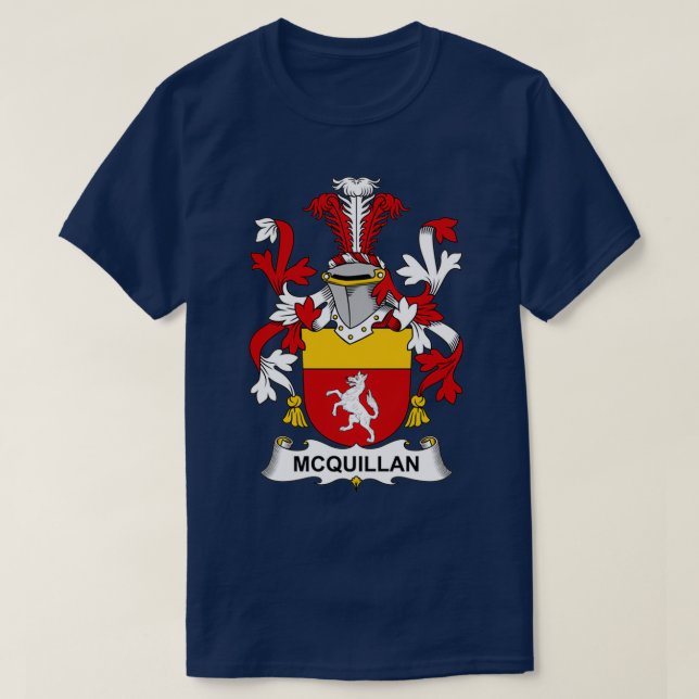 McQuillan Coat of Arms Familienwappen T-Shirt (Design vorne)