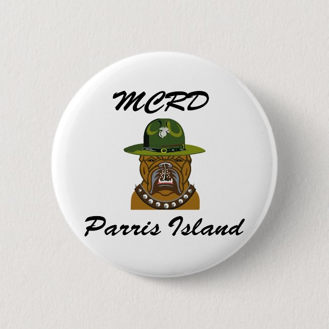 MCRD Parris Island Devil Dog Button (Vorderseite)