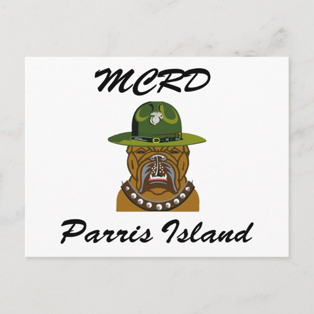 MCRD Parris Island Devil Dog Postkarte (Vorderseite)