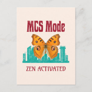 MCS-Modus Zen Aktiviert Schmetterlingsbewusstsein Feiertagspostkarte