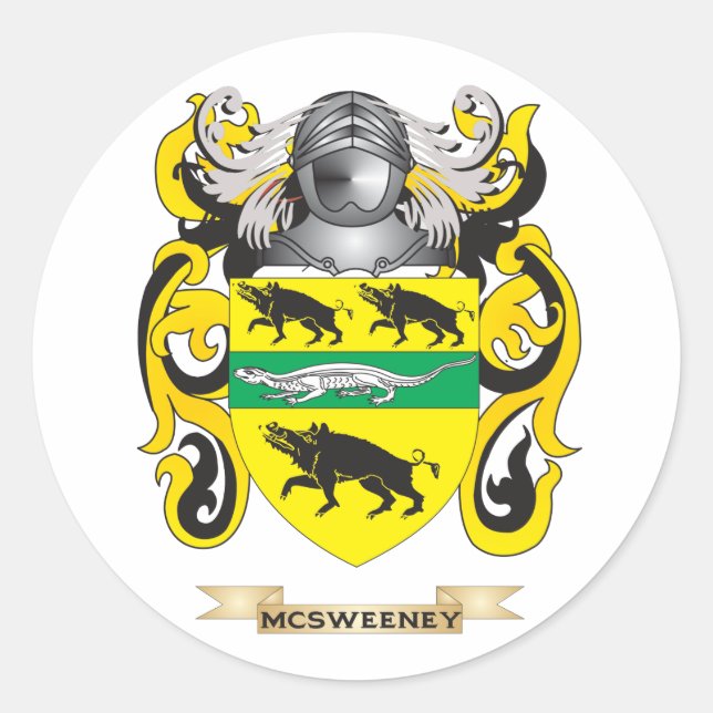 McSweeney-Wappen (Familienwappen) Runder Aufkleber (Vorderseite)