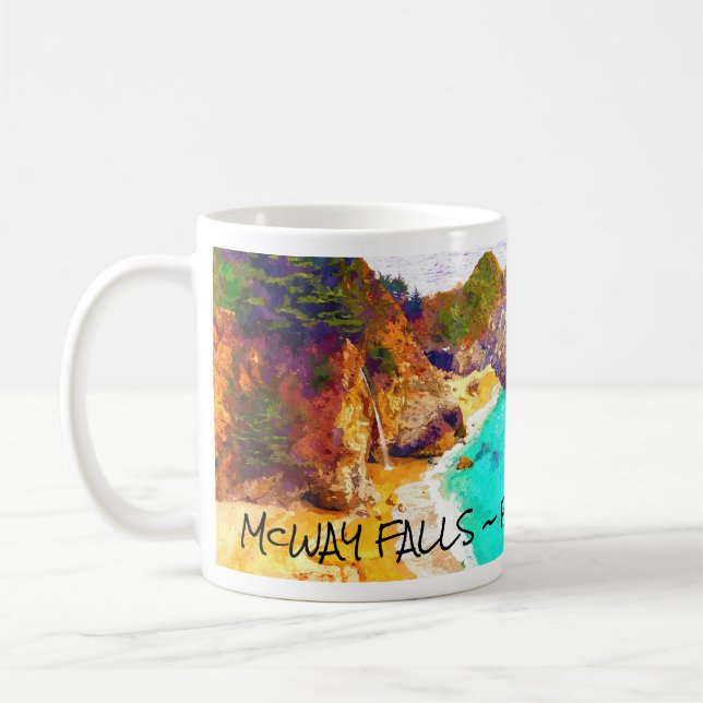 McWAY FALLS ~ BIG SUR  CA Mug Kaffeetasse (Links)