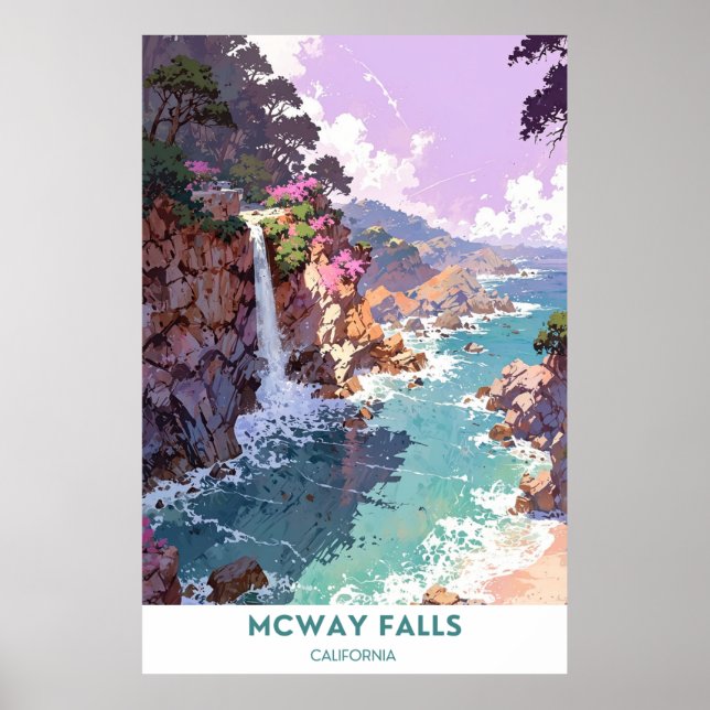 McWay Falls - Schöne Landschaft in Kalifornien Poster (Vorne)