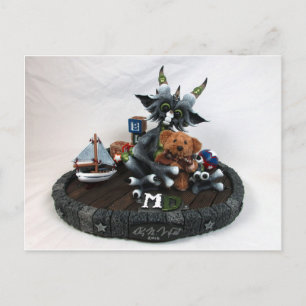MD Black Teddy Dragon Postkarte