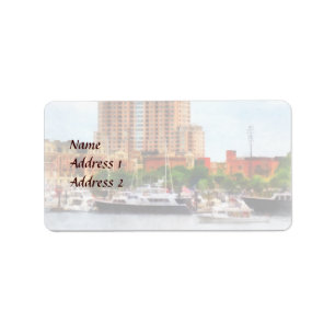 MD - Boote im Innenhafen für Hochzeitsprodukte Adressaufkleber