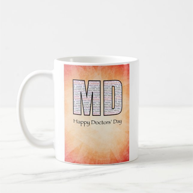 MD Happy Doctor’ Day mit Rot und Gelb Tasse (Links)