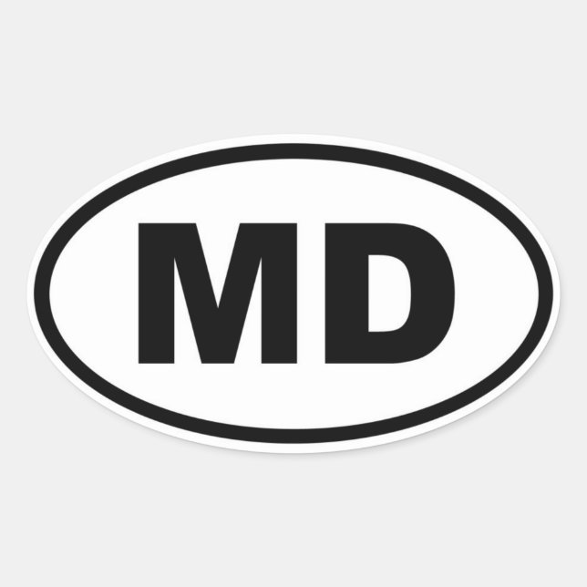 MD Maryland Ovaler Aufkleber (Vorderseite)