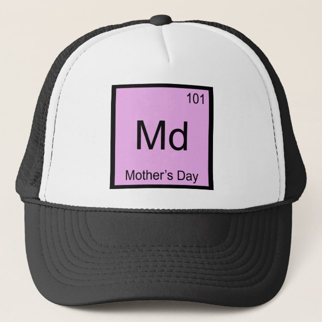 Md - Symbol-T - Shirt für das chemische Element de Truckerkappe (Vorderseite)