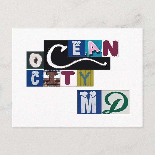 MD-Zeichen von Ocean City Postkarte (Vorderseite)
