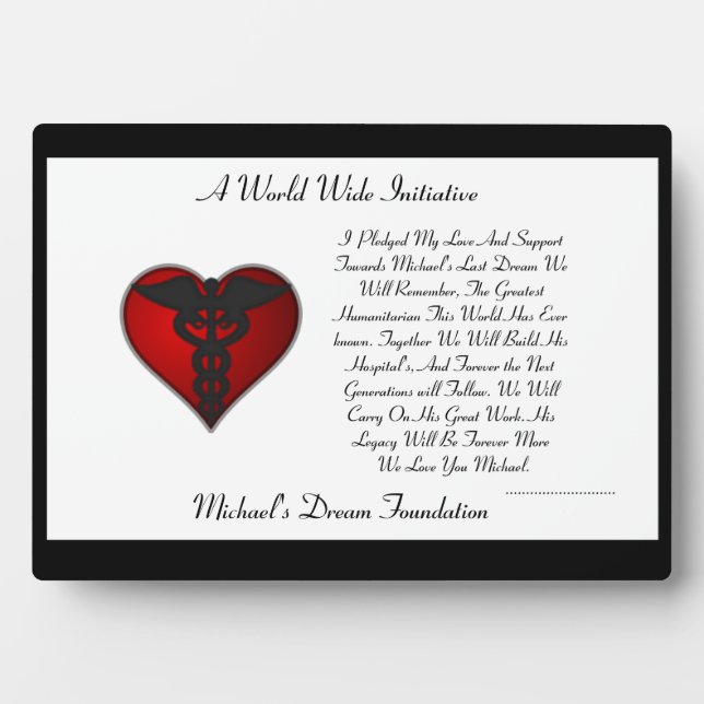 MDF Pledge Plaque Fotoplatte (Vorderseite)