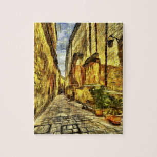 Mdina Street Malta Van Gogh Puzzle