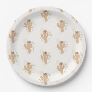 Mdoern Minimalistisch Boho Desert Cactus Baby Show Pappteller