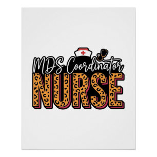 MDS-Koordinator Krankenschwester Vintage-Leoparden Poster