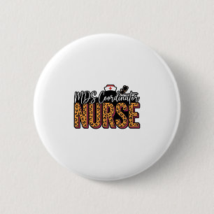 MDS-Koordinatorin Krankenschwester Vintage-Leopard Button
