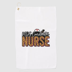 MDS-Koordinatorin Krankenschwester Vintage-Leopard Golfhandtuch
