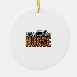 MDS-Koordinatorin Krankenschwester Vintage-Leopard Keramik Ornament
