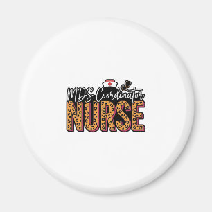 MDS-Koordinatorin Krankenschwester Vintage-Leopard Magnet