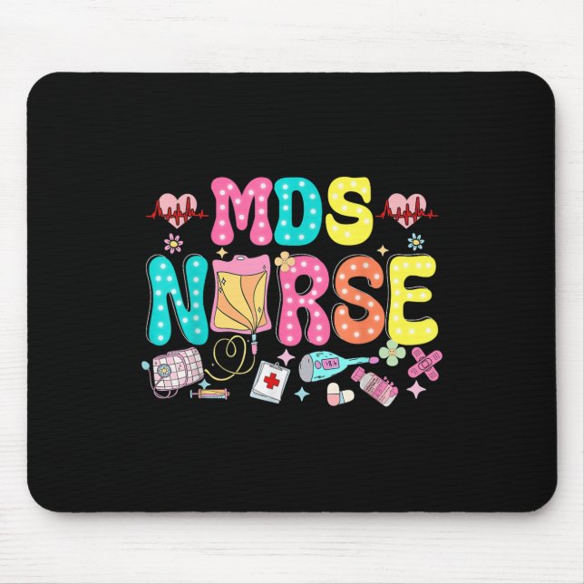 Mds Nurse Heart Valentinstag Medizinische Krankenp Mousepad (Vorne)
