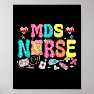 Mds Nurse Heart Valentinstag Medizinische Krankenp Poster
