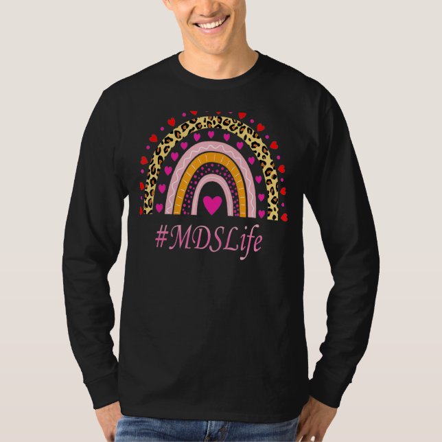 Mds Nurse Leopard Rainbow Nurses Week T-Shirt (Vorderseite)
