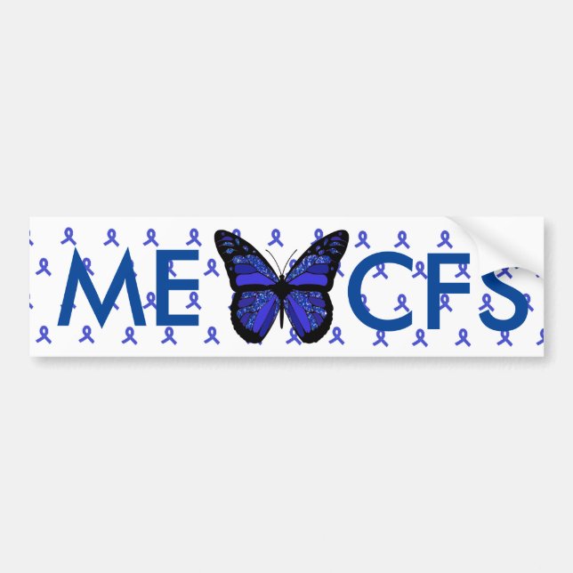 ME/CFS Blue Awareness Ribbon Autoaufkleber (Vorne)
