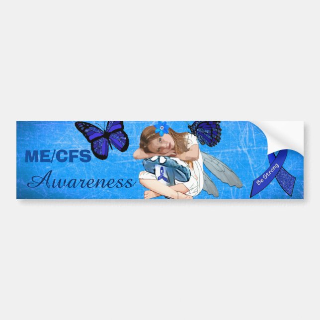 ME/CFS Chronic Fatigue Little Girl Angel Fairy Autoaufkleber (Vorne)