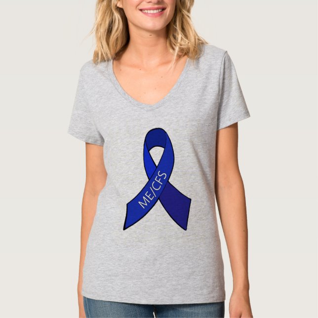 ME/CFS Chronic Fatigue Syndrome Awareness Ribbon T-Shirt (Vorderseite)
