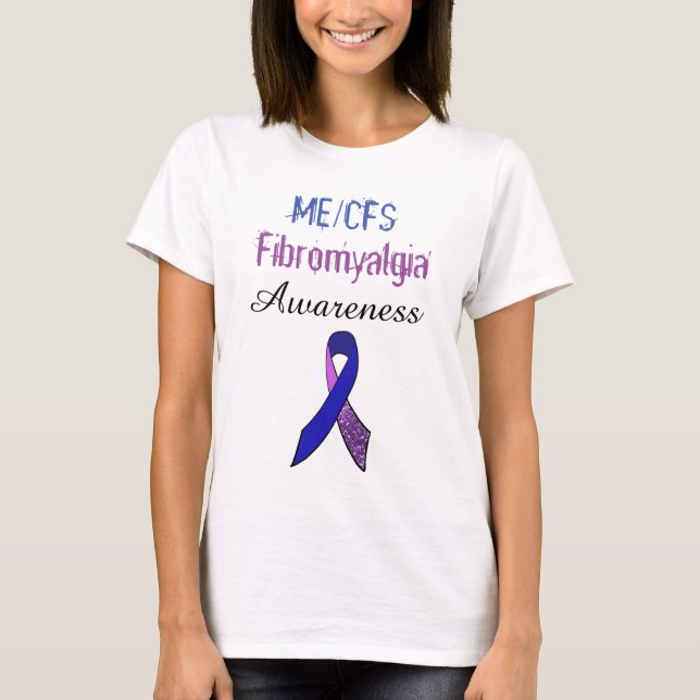 ME/CFS Fibromyalgia Ribbon Awareness Shirt (Vorderseite)