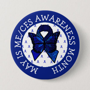 ME/CFS Syndrome Awareness Ribbon Button