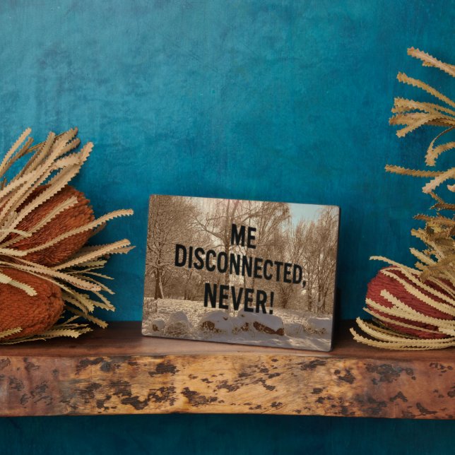 “Me Disconnected? Never!” Fotoplatte (Seite)