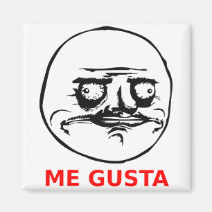 Me Gusta Face mit Text Magnet